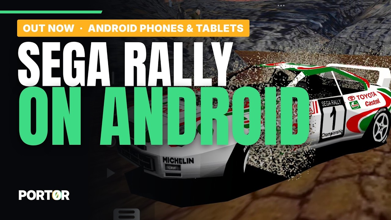 Sega Rally on Android, with its touch controls